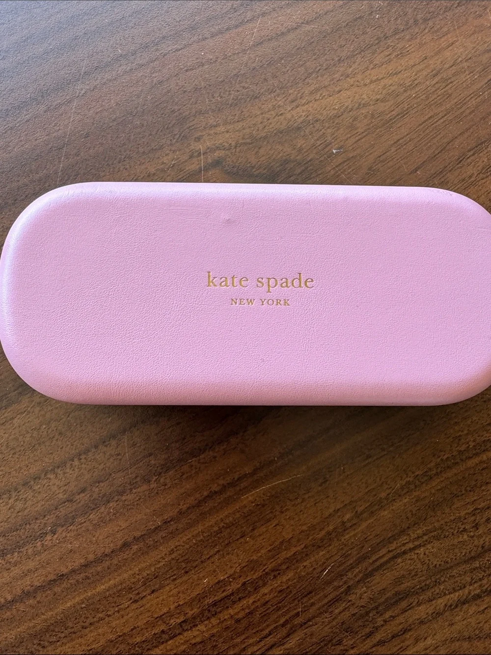 kate spade Pink Hard Eyewear Case with Gold Logo